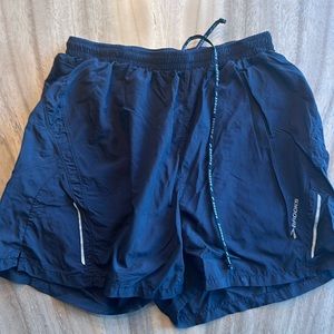 Brooks black running shorts with liner